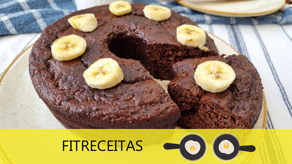 BOLO DE BANANA COM CHOCOLATE SEM ADIÇÃO DE AÇÚCAR!