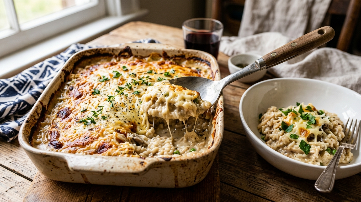Receita Barata para o Dia a Dia: Arroz de Forno Cremoso e Saboroso