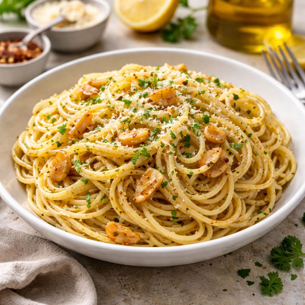 Receita com Poucos Ingredientes: Delicioso Macarrão ao Alho e Óleo