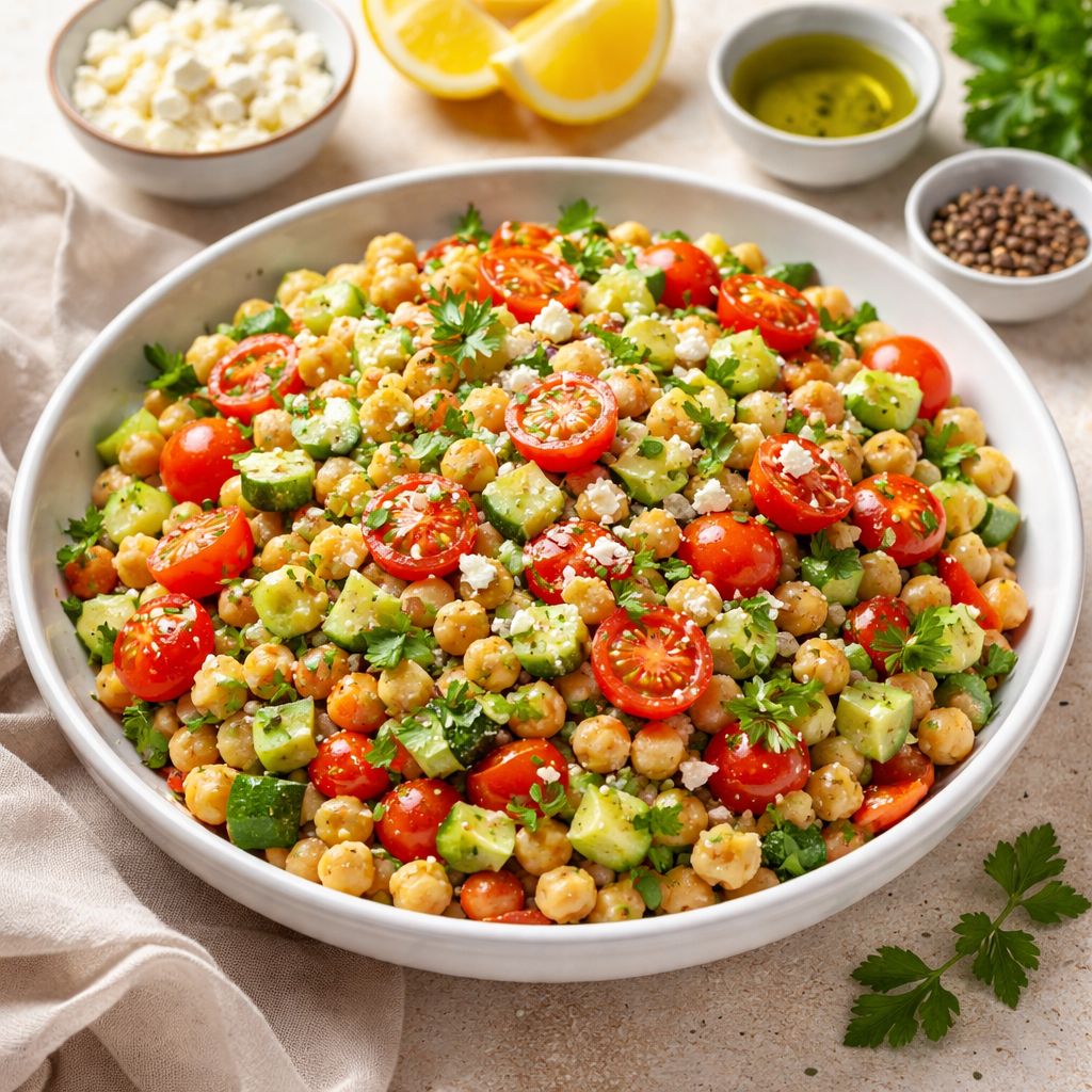 A Melhor Salada de Grão de Bico Fácil para Jantar