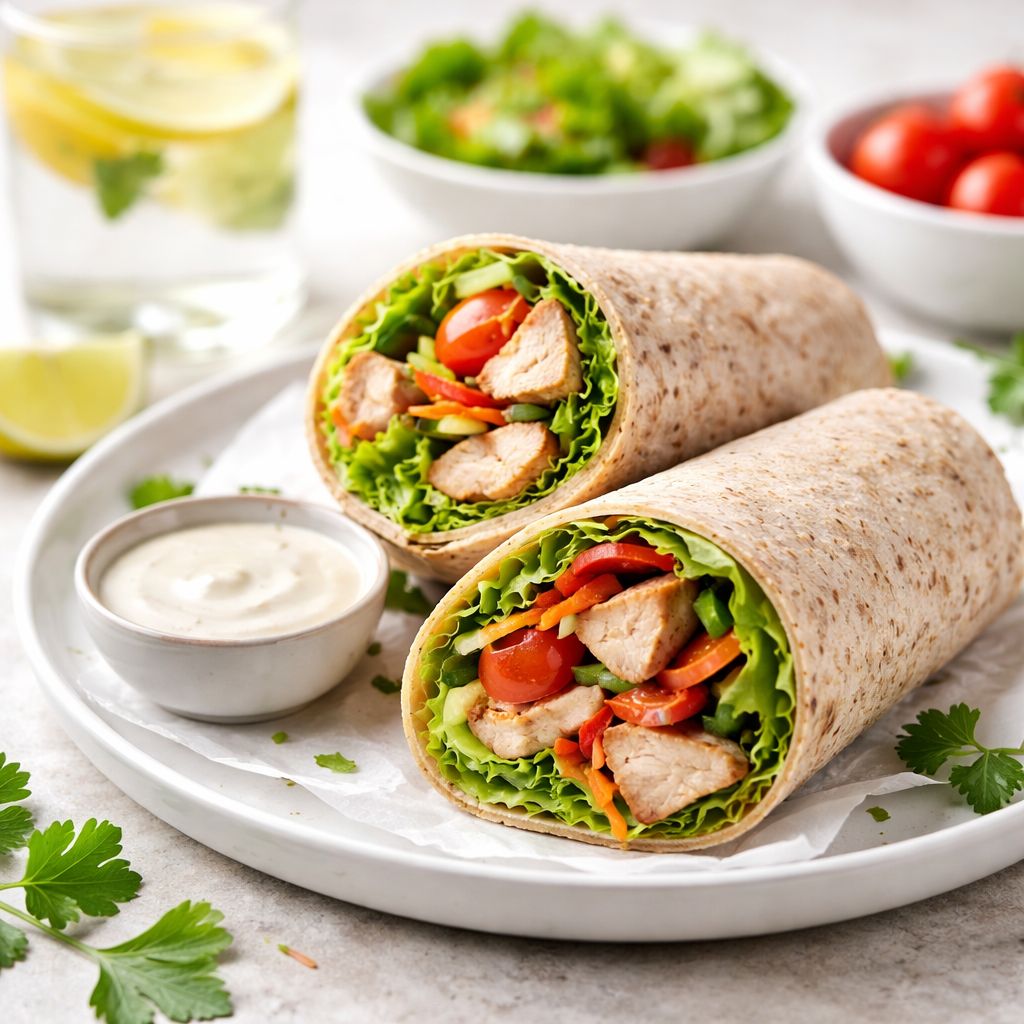Lanche Saudável para Levar ao Trabalho: Wrap Integral de Frango e Vegetais