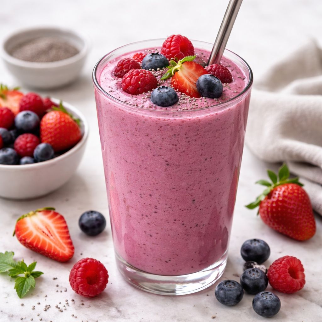 O Melhor Smoothie de Frutas Vermelhas Leve para o Pós-Treino