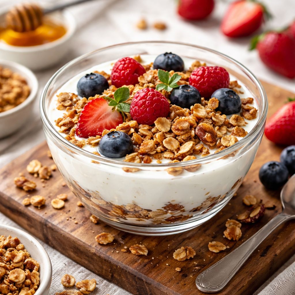 Como fazer iogurte com granola fit para o pré-treino